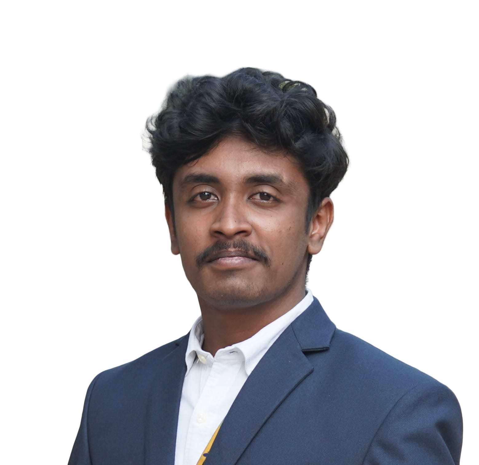 Pavan S. in a navy suit